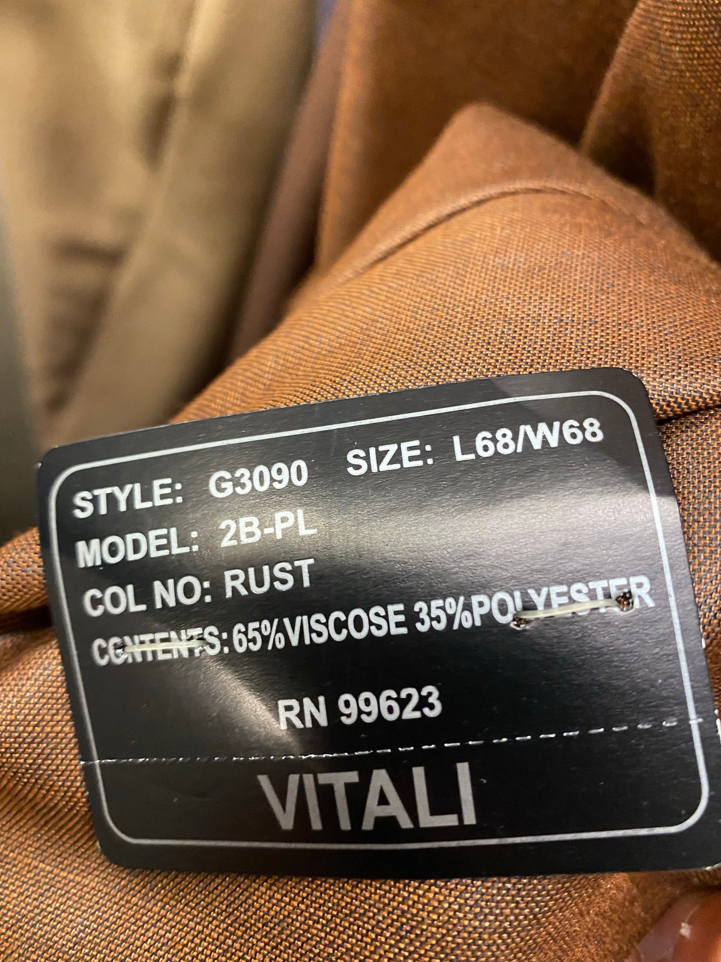 Vitali Rust 2-Piece Suit 68L G3090