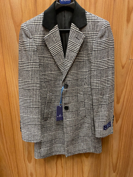 Blu Martini Black/White Houndstooth Peacoat