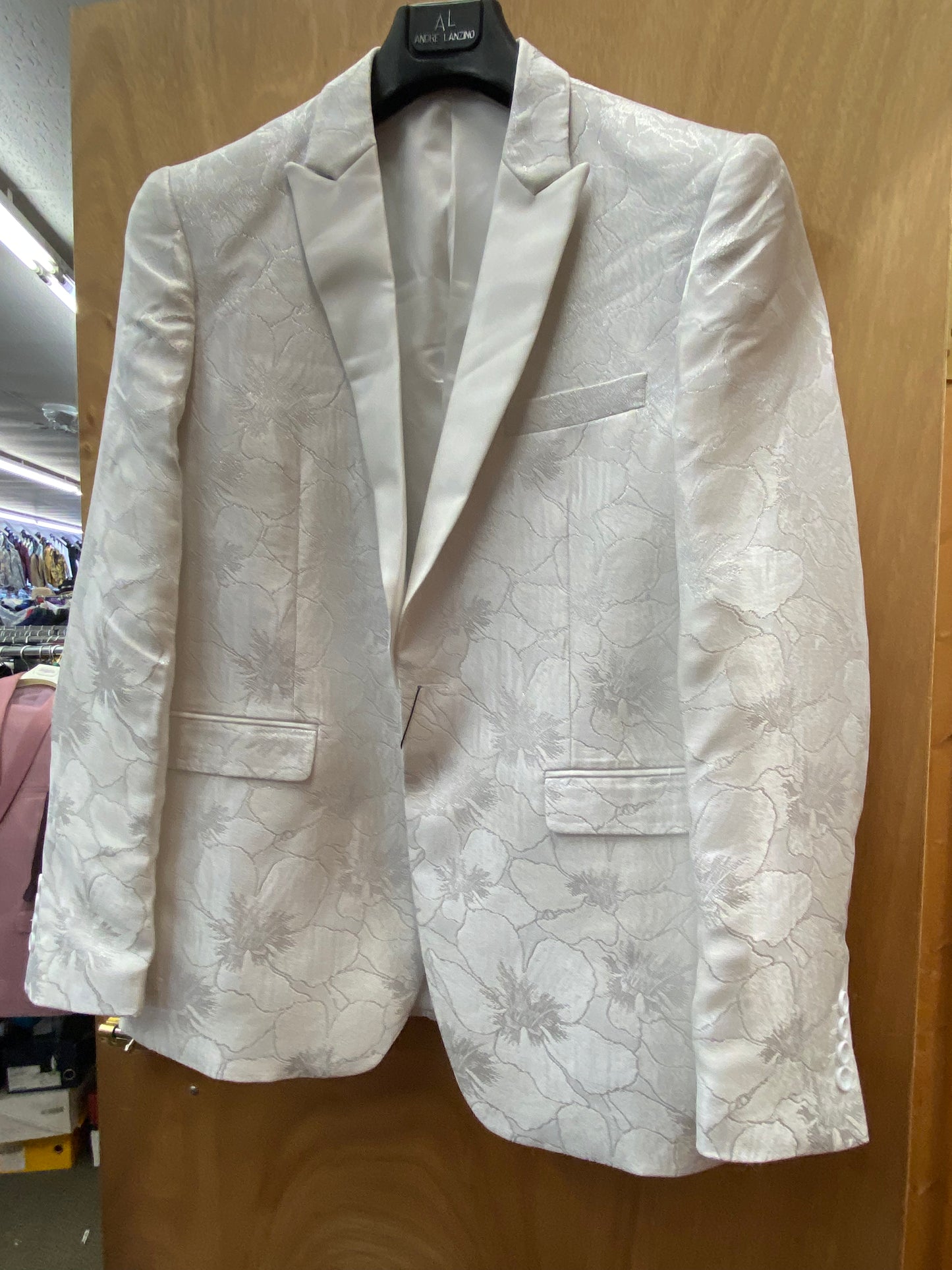 Cielo White Floral Print 1-Button Blazer/Jacket