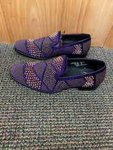 Load image into Gallery viewer, After Midnite Exclusive Ozzy Purple/Gold Spike Men’s Smoking Slip-on Red Bottom Men’s Dress/Prom Shoes
