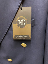 Load image into Gallery viewer, Moda Color Navy Blue Slim Fit European Double Breasted Suit with Gold Buttons
