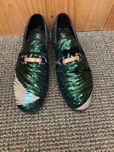 Load image into Gallery viewer, Successos Green Sequins Men’s Red Bottom Dress Shoes Sizes 7-15
