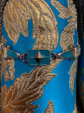 Load image into Gallery viewer, Successos Turquoise Floral Smoking Slip-on Men&#39;s Red Bottom Dress Shoes Sizes 7-15
