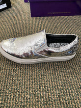 Load image into Gallery viewer, After Midnight Formal Footwear Silver slip-on tennis look Mens dress shoes size 9 style number 6758
