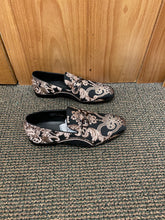 Load image into Gallery viewer, Successos Black/Rose Gold Men’s Smoking Red Bottom Slip-on Dress Shoes
