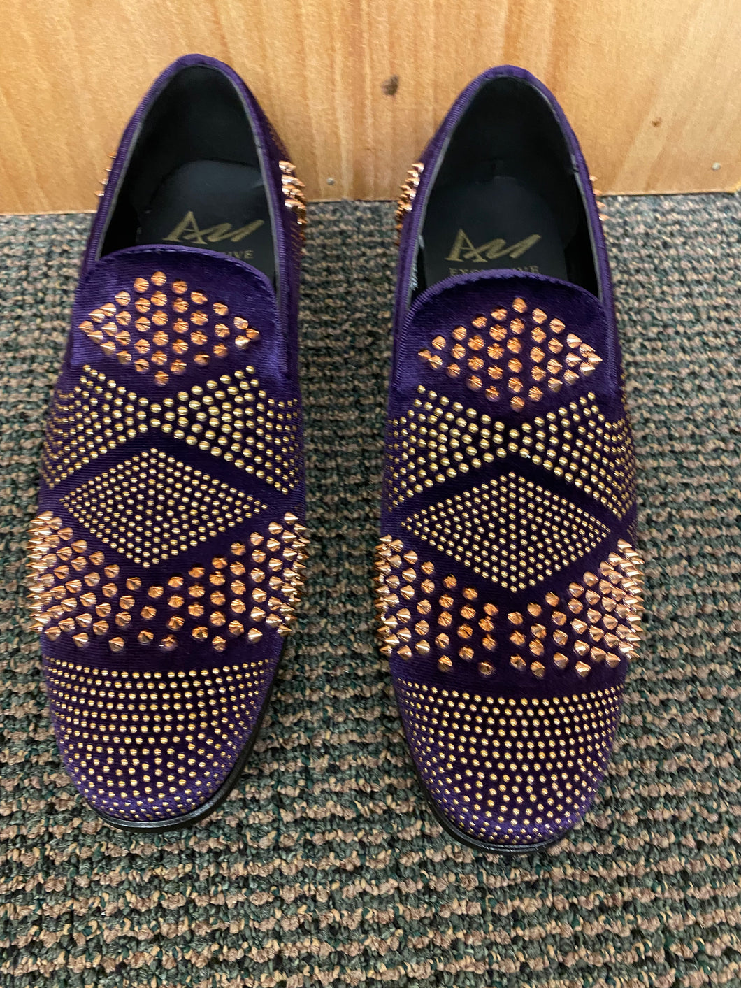 purple spike dress shoes Amazon.com | HI&HANN Men's Luxury Penny Slip-On Loafer Party Spike Dress Shoes Size 6 to 14 (Lavender, US Footwear Size System, Adult, Men, Numeric, Medium, 6)