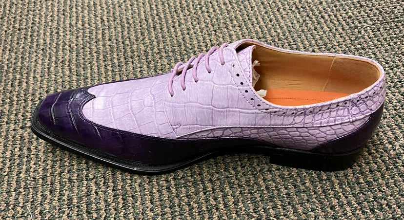 Antonio Cerrelli Elite Purple/Lilac Gator Print Wingtip Lace  display picture 3