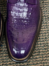 Load image into Gallery viewer, Giovanni Mason Purple Croc-print Leather Hand Made Oxford Men&#39;s Dress Shoes
