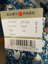 Load image into Gallery viewer, Kent &amp; Park JP108 Teal Floral Print 4-Piece Suit
