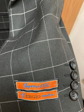 Load image into Gallery viewer, Sergio Martini Black Plaid Suit 56R 60754-1

