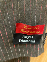 Load image into Gallery viewer, Royal Diamond Brown Stripe 100% Wool 1-Button 2-Piece Regular Fit Suit 46R 40W
