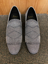 Load image into Gallery viewer, After Midnite Exclusive Ozzy Silver Spike Men’s Smoking Slip-on Red Bottom Men’s Dress/Prom Shoes
