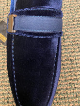 Load image into Gallery viewer, Terroni Italian Design Navy Blue Suede-like Smoking Slip-on Men’s Dress Shoes
