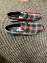 Load image into Gallery viewer, Successos Green Plaid red bottom slip-on dress shoes sizes 7-15
