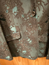 Load image into Gallery viewer, Blu Martini Shiny Green with Black Lace Overlay Slim Fit 2-Piece Prom Suit 9108-BEN 930
