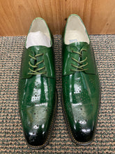 Load image into Gallery viewer, Giovanni Joel Green Leather Hand-made Lace-up Dress Shoes
