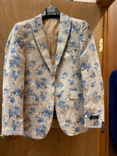 Load image into Gallery viewer, Studio Ferera White-Blue Multicolored Floral/Flower Print Slim Fit Blazer
