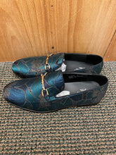 Load image into Gallery viewer, Successos Green/Gold Floral Print Men&#39;s Smoking Slip-on Red Bottom Dress Shoes
