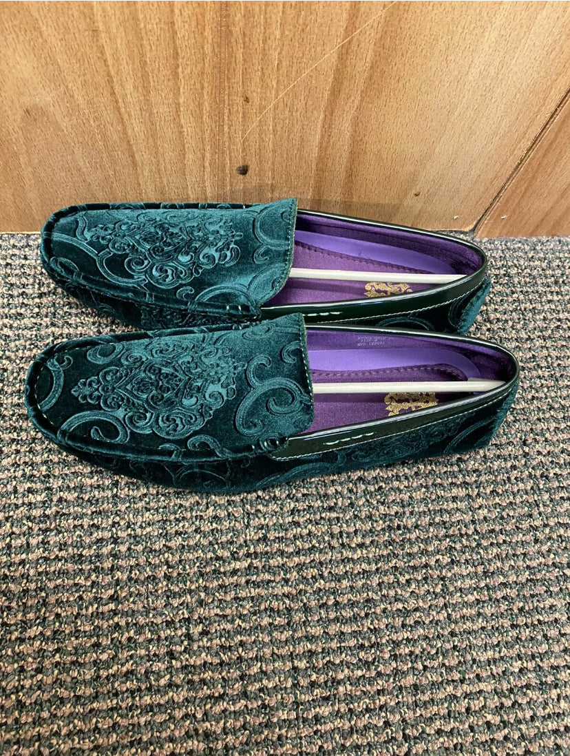 After Midnite Green Paisley Slip-on Men's Dress/Prom Shoes Sizes 7-13 Style 6913