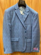 Load image into Gallery viewer, Laurenzio Uomo Blue Checkered 2-Piece Suit 44S
