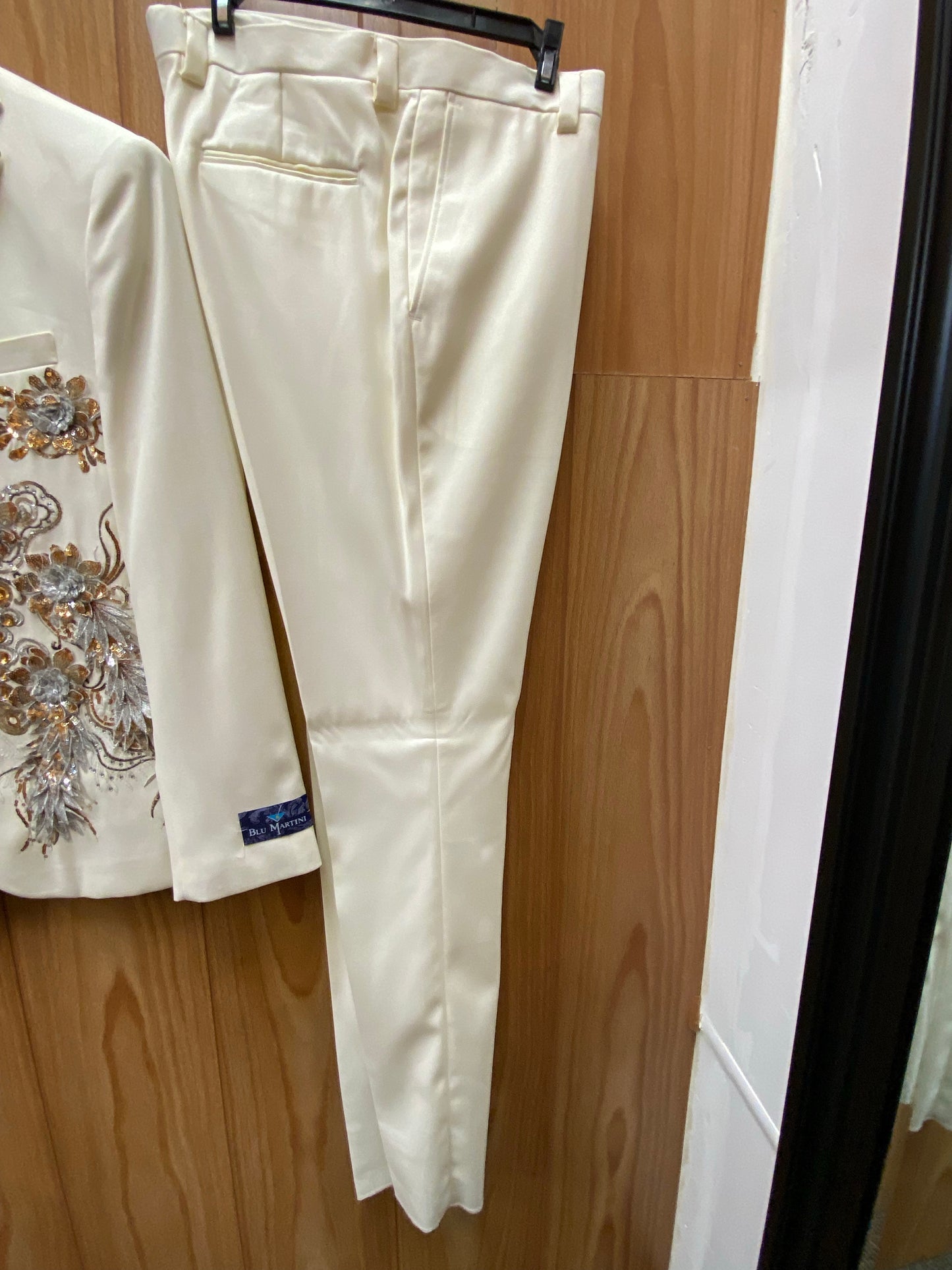 Blu Martini Cream Slim Fit 2-Piece Prom Suit 9306-SEA.T 006