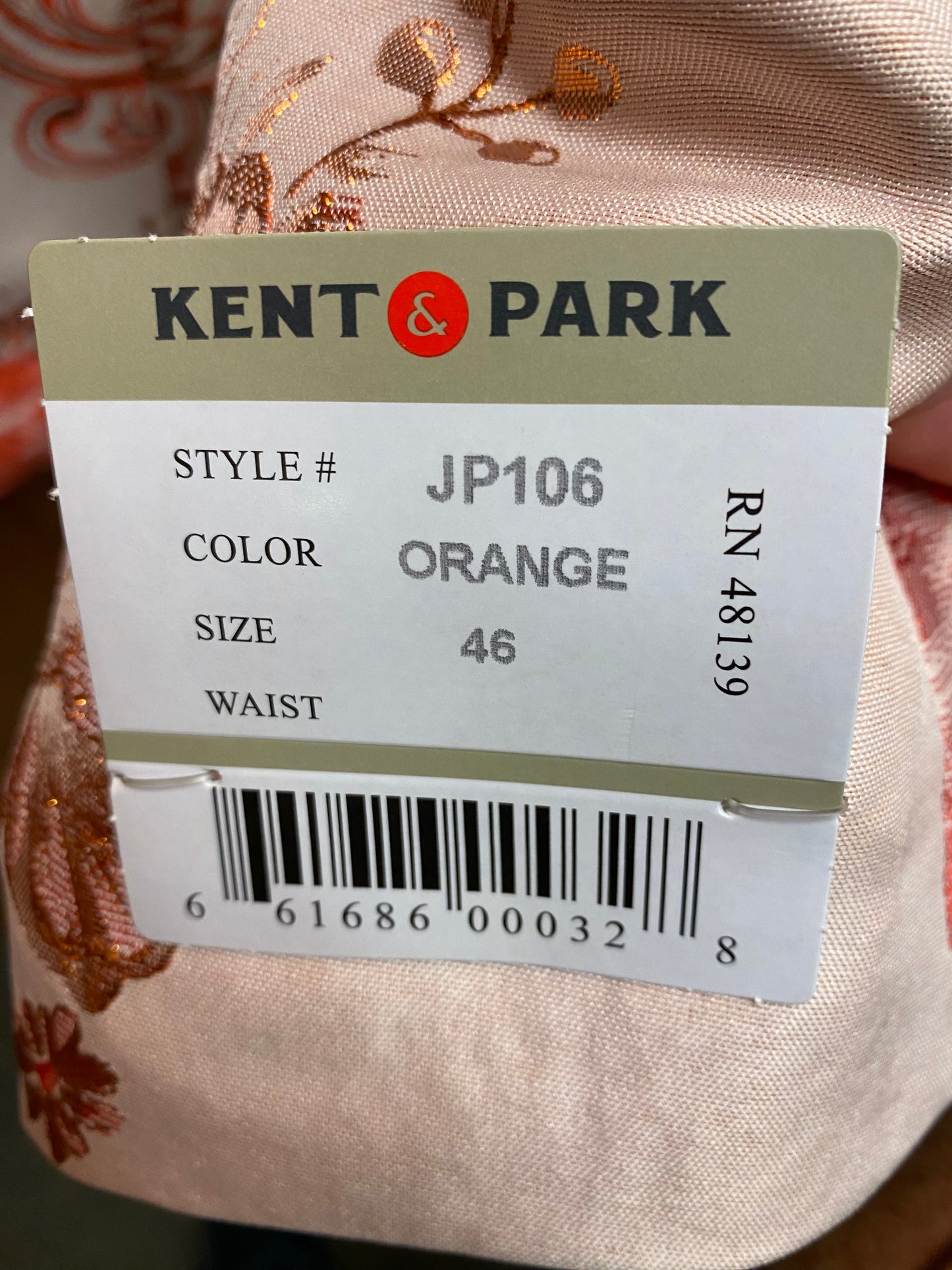 Kent & Park JP106 Orange Floral Print 4-Piece Suit