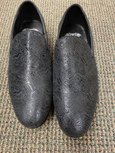 Load image into Gallery viewer, Royal Shoes Black Wavy Print Smoking Slip-on Red Bottom Men’s Dress Shoes LF-8872 Sizes 8-13
