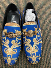 Load image into Gallery viewer, Success Royal Blue Versace Print Men’s Dress Shoes
