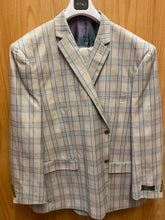 Load image into Gallery viewer, Vitali Beige Plaid 3-Piece Suit 58R M7115-1-NP
