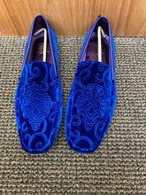 Load image into Gallery viewer, After Midnite Royal Blue Paisley Slip-on Men&#39;s Dress/Driver Shoes Sizes 7-13 Style 6913

