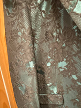 Load image into Gallery viewer, Blu Martini Shiny Green with Black Lace Overlay Slim Fit 2-Piece Prom Suit 9108-BEN 930
