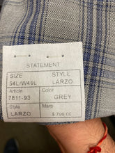 Load image into Gallery viewer, Statement Italy Grey/Blue Plaid 3-Piece Suit 54L
