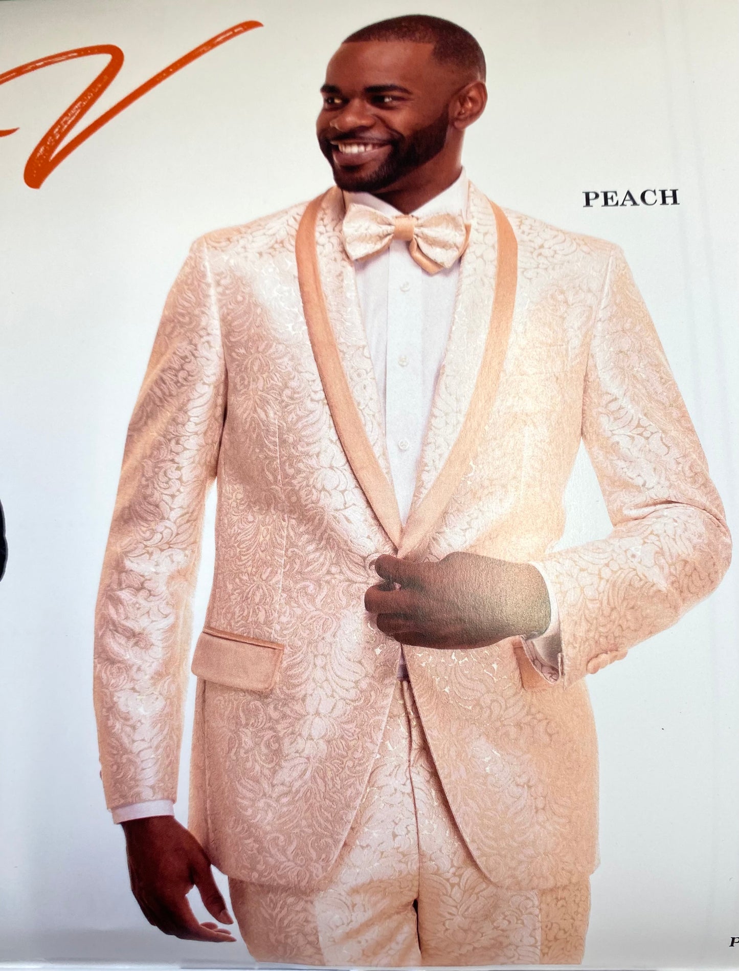 Vitali Peach Slim Fit Tuxedo G228