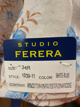 Load image into Gallery viewer, Studio Ferera White-Blue Multicolored Floral/Flower Print Slim Fit Blazer
