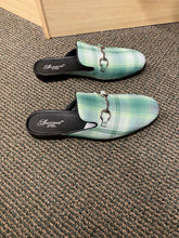 Load image into Gallery viewer, Successos Green Plaid red bottom slip-on dress sandals sizes 7-15
