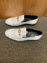 Load image into Gallery viewer, Successos White Floral/Paisley Print with gold buckle Slip-on Men&#39;s Red Bottom Dress Shoes Size 7-15
