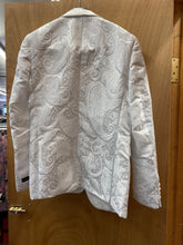 Load image into Gallery viewer, Cielo White Paisley/Floral Jacquard Print 1-Button Blazer
