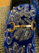 Load image into Gallery viewer, Successos Royal Blue Suede Men’s Red Bottom Dress Shoes Sizes 7-15
