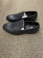 Load image into Gallery viewer, Royal Shoes Black Wavy Print Smoking Slip-on Red Bottom Men’s Dress Shoes LF-8872 Sizes 8-13
