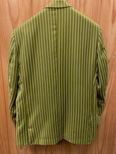 Load image into Gallery viewer, EJ Samuel Olive/White Pinstripe Double Breasted Blazer 44R
