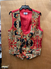 Load image into Gallery viewer, Cielo Double Breasted Low Cut Red/Black Versace Print Slim Fit Vest S-4XL
