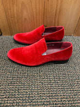 Load image into Gallery viewer, Terroni Italian Design Red Suede-like Smoking Slip-on Men’s Dress Shoes
