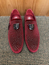 Load image into Gallery viewer, Terroni Italian Design Burgundy/Silver Smoking Slip-ons Men's Prom Dress Shoes
