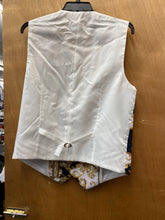 Load image into Gallery viewer, Cielo Double Breasted Low Cut White/Black Versace Print Slim Fit Vest S-4XL
