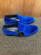 Load image into Gallery viewer, Terroni Italian Design Royal Blue Suede-like Smoking Slip-on Men’s Dress Shoes

