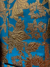 Load image into Gallery viewer, Cielo Turquoise With Gold Flower Blazer

