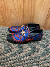 Load image into Gallery viewer, Successos Rblue/Red brocade print red bottom slip-on dress shoes sizes 7-15
