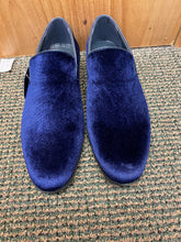 Load image into Gallery viewer, Terroni Italian Design Navy Blue Suede-like Smoking Slip-on Men’s Dress Shoes
