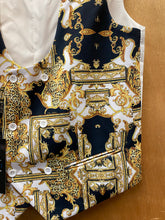 Load image into Gallery viewer, Cielo Double Breasted Low Cut White/Black Versace Print Slim Fit Vest S-4XL
