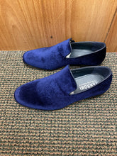 Load image into Gallery viewer, Terroni Italian Design Navy Blue Suede-like Smoking Slip-on Men’s Dress Shoes
